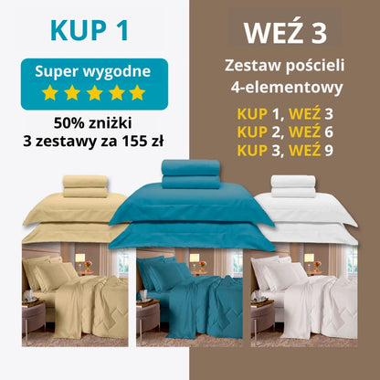 Zestaw pościeli 4-elementowy Dream House 400 nici - 🔥SPECJALNA OFERTA🔥 KUP 1, ZDOBAW 3